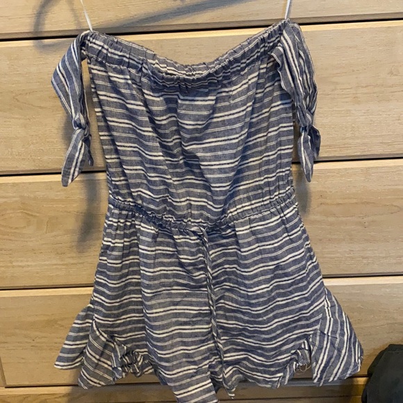 Blue Stripped Romper - Picture 1 of 3